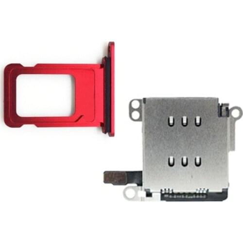 D57C 1Set Dual Sim Card Reader Connector Flex Cable with Card Tray Slot Holder Open Ejector Pin for iphone XR