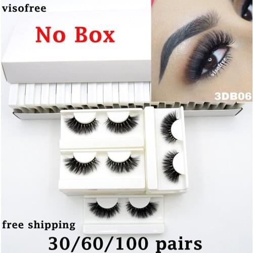 Visofree Mink Lashes Wholesale Eyelashes Bulk 30/60/100 Pairs No Box Soft Fluffy Messy Natural Mink Lashes Makeup Mink Eyelashes