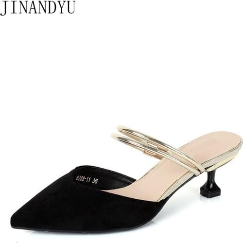Pointed Toe Kitten Heels Sandals Women Summer Shoes Fashion Wedding Party Heels Women High Heel Slippers Girls Shoes Sandals