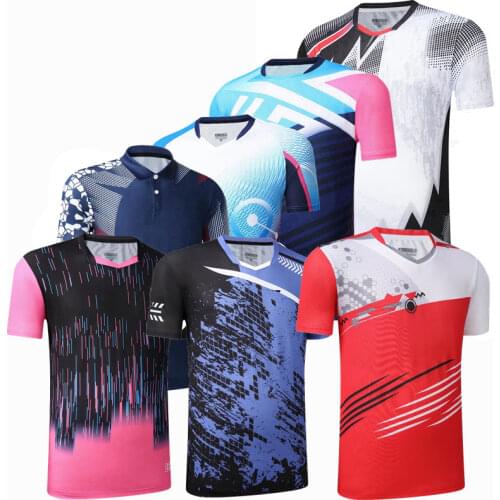 Sports Brand Quick Dry Breathable Badminton Shirt,Women Men Table Tennis volleyball Team Running Exercise Training T Shirts