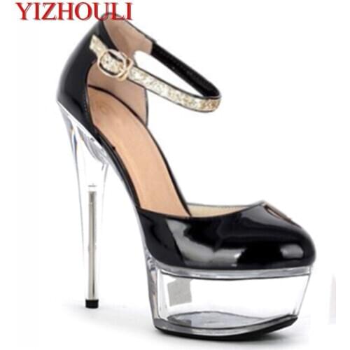 15cm super sexy high-heeled shoes crystal sandal shoes performance 6 inches toes princess dancing shoes