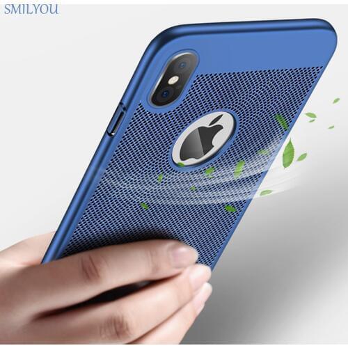 Super Slim Phone Case for iPhone 6 6s 7 8 Plus Hollow Heat Dissipation Cases for iPhone XS Max Hard PC For iPhone X 10 5.8" Case