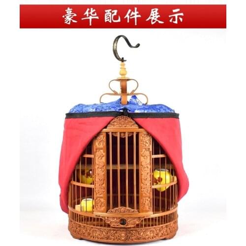 Thrush birdcage bamboo high-quality high-end old bamboo birdcage Sichuan cage full set of myna birdcage bamboo large hand-carved