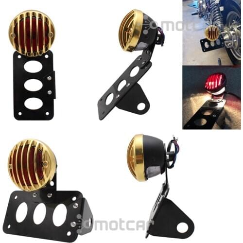 Motorcycle Brake Tail Light License Plate Holder Bracket for Harley Choppers Sportster Bobber Nightster License Plate Cover