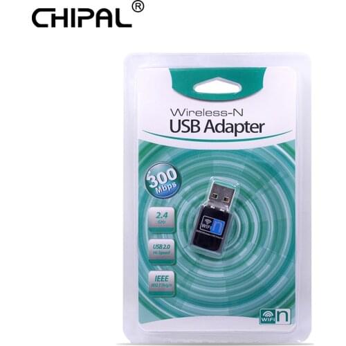 CHIPAL Mini USB 2.0 WiFi Adapter 300Mbps Wireless Network Card 802.11n Antenna LAN Ethernet Wi-Fi Receiver for PC Desktop Laptop