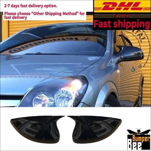 Mirror Cover for Opel Vauxhall Astra H 2004 - 2009 2010 2011 2012 2013 2014 Accessory Bright Black BATMAN Case CAR Shield