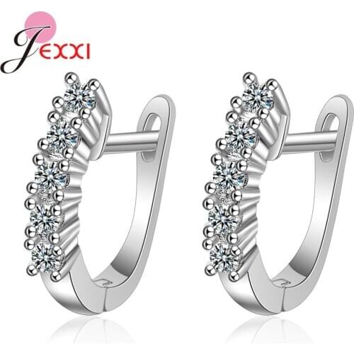 925 Sterling Silver Earring Hoops For Women Girls Hot Fashion Cubic Zirconia Paved Small Earrings For Wedding Party Jewelry