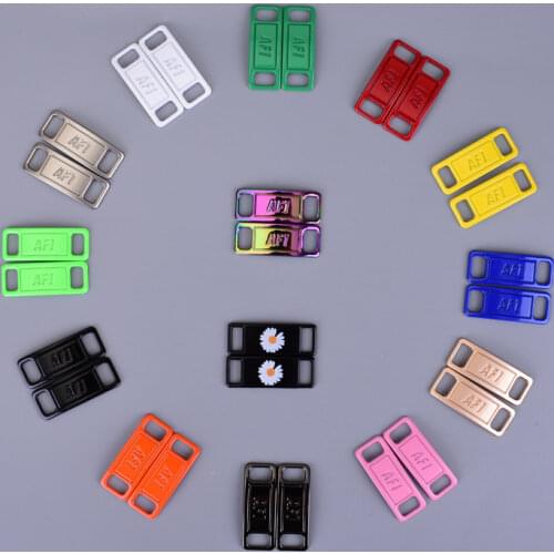 1 Pair Shoelace Buckle Metal Shoelaces AF1 Shoelaces Buckle Lock DIY Sneaker Kits Metal Lace Buckle Colorful Shoe Decorations