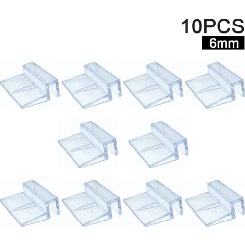 10pcs Aquarium Easy Install Home Fish Tank Multifunctional Acrylic Glass Cover Clip Support Holder 6/8/10/12mm Clear Accessories