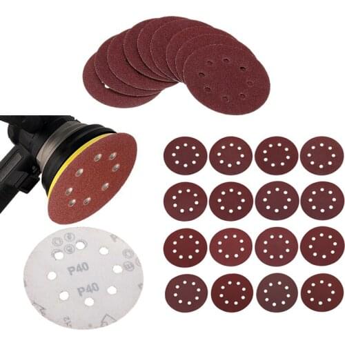 160Pcs 125mm 40-2000 Grits Round Shape Sanding Discs Buffing Sheet Sandpaper 8 Hole Sander Polishing Pad Each of 10