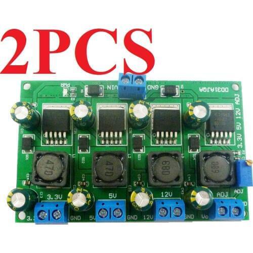 2PCS 4 IN 1 3A 4CH 4.5-30V to 3.3V 5V 12V Adjustable DC DC Step-Down Buck Converter DD31AJQA