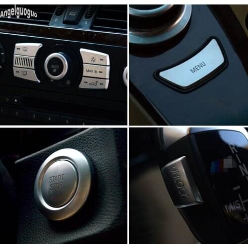 For BMW 5 Series E60 2004-10 sticker car Air condition CD control button Door Window Glass Lifter Switch menu engine cover trim