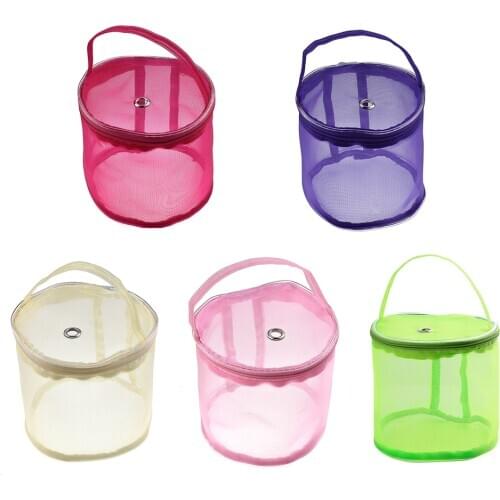 Colorful Yarn Storage Mesh Bag Mesh Weaving Round Bags Wool Storage Bag Yarn Crochet Organizer Knitting Baskets DIY Accessories