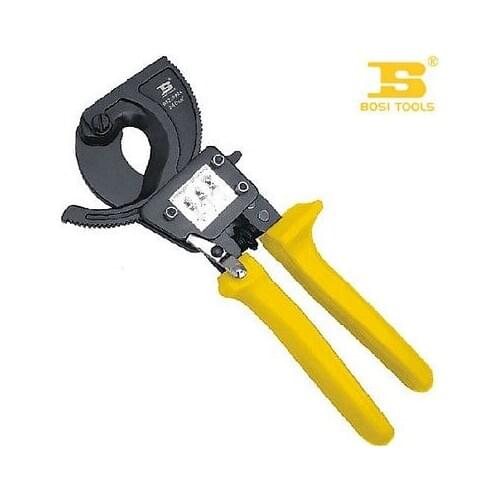 Ratcheting Cable Cutter 250mm Long with Yellow Plastic Handle
