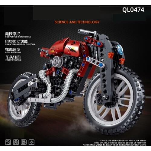 Motorcycle Car MOTO Off Load Autocycle Expert Building Blocks Motorbike Speed Racing Vehicle Bricks Toys