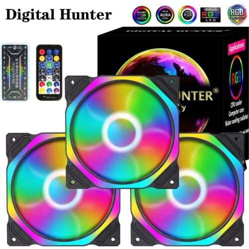 KS4 120mm Cooler PC Case Fan RGB 6 Lines pwm Adjust Argb Mute IR MSI AURA SYNC Cooler Master RGB Cooling Computer Ventilador