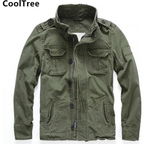 CoolTree Men Denim Jackets Spring Autumn Camouflage Single-breasted Zipper Thick Jeans Coats Male Slim Fit Denim Outerwear