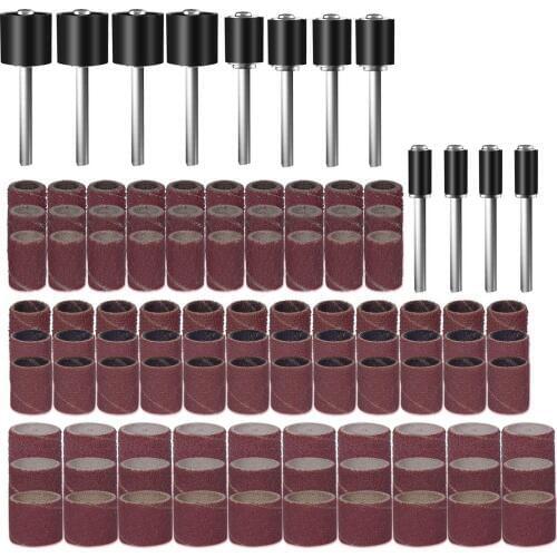 120Pcs Drum Sanders Set Including 108 Pcs Sanding Bands and 12 Pcs Drum Mandrels