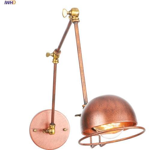 IWHD Adjustable Long Arm Retro Wall Lights Fixtures Bathroom Mirror Stair Light Industrial Vintage Wall Lamp Sconce Wandlamp LED