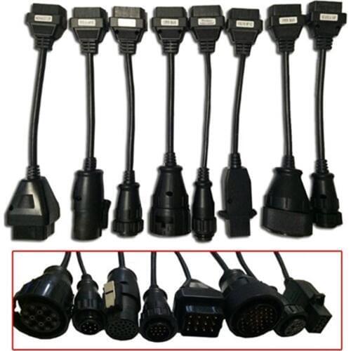 New vci Full Set 8 Truck Cables OBD Diagnostic Tool OBD2 OBDII OBD 2 Connect Cable For VD TCS CDP Pro Plus interface Scanner mvd