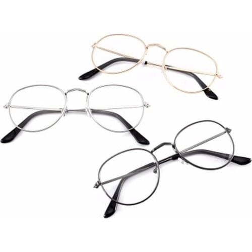 Black Frame Vintage Glasses Computer Gaming Eyeglasses Anti Glare Women Men Round Clear Lens Optical Flat Mirror Eyewear