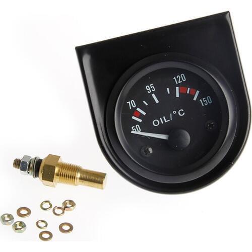 Universal 2" 52mm LED Light Car Pointer Oil Temperature Temp Gauge 50-150 Degrees Celsius New