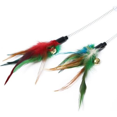 Swing to tease cats rod sucker spring toys with good elasticity two bell