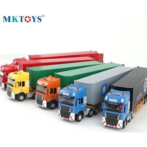 1:50 Alloy Metal Truck Trailer Container Truck High Simulation Diecast Model Engineering Vehicle Toy Gift Collection Display