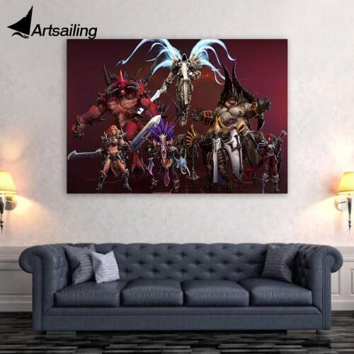 1 piece canvas painting game poster armored warrior HD posters and prints canvas painting for living room free shipping XA-1972D