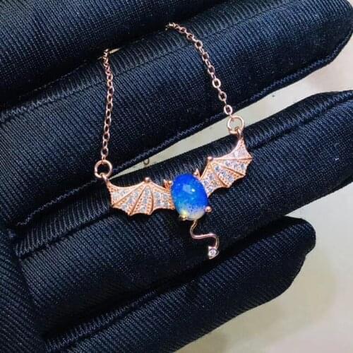 100% Natural Real Opal Pendant Fahsion Natural Opal Necklace 925 sterling silver For men or women