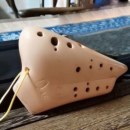 2 pipes professional performance AG tone ocarina 16 holes Ceramic flute alto G With Bag great sound