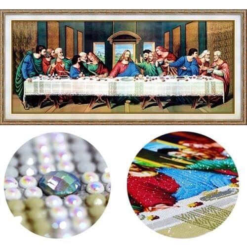 2019 5D DIY Full Mosaic Round Last Supper Diamond Painting Cross Stitch Portrait 3D Special-shaped Embroidery Wall Christmans