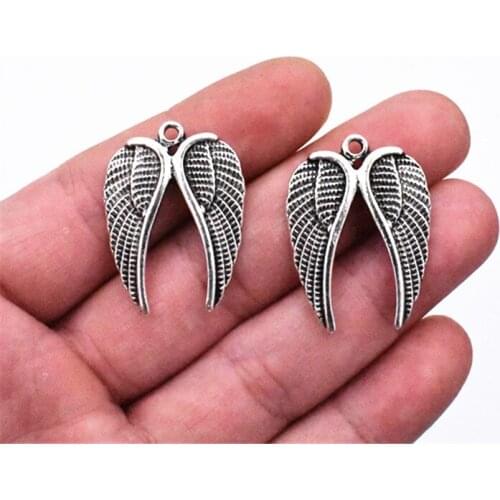 31x23mm 5pcs Antique Silver Plated Wings charms Pendant For Making DIY Handmade Jewelry,Jewelry Accessories Wholesale