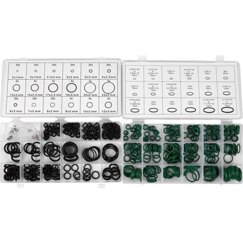 495PCS 36 Sizes O-ring Kit Black&Green Metric O ring Seals Rubber O ring Gaskets oil resistance 270pcs + 225pcs