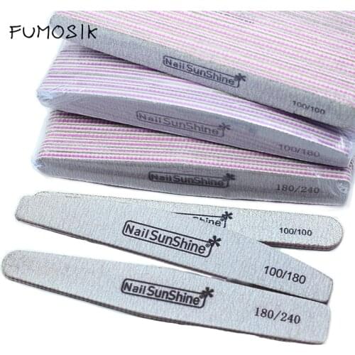 5 Pcs/10 Pcs Nail File Buffer Double Side Buffer 100/180/240 Sandpaper Nail art Files Sanding Block Manicure Polishing Tool