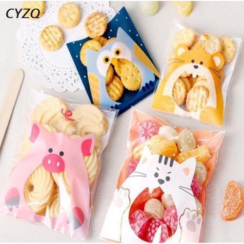 50Pcs Cute Big Teech Mouth Monster Plastic Bag Wedding Birthday Cookie Candy Gift Packaging Bags OPP Self Adhesive Party Favors