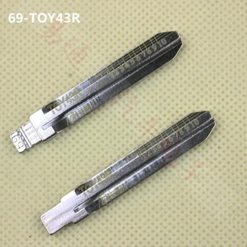 NO.69 TOY43R Engraved Line Key Blade For Subaru XV For Toyota Greatwall Haval H6 Scale Shearing Teeth Cutting Key Blank 2 IN 1
