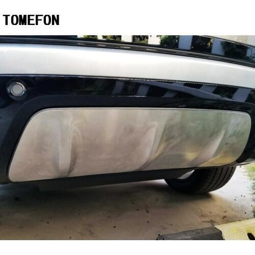 TOMEFON Car Exterior Styling Accessories For Range Rover Velar 2017 2018 Stainless Steel Rear Bottom Bumper Cover Trim