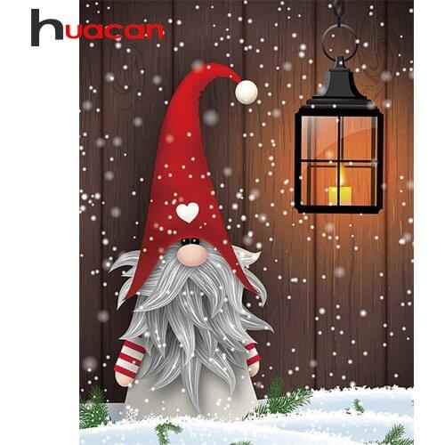 Huacan 5D DIY Diamond Embroidery Cross Stitch Christmas Elf Diamond Painting Full Square Mosaic Cartoon Winter New Arrivals