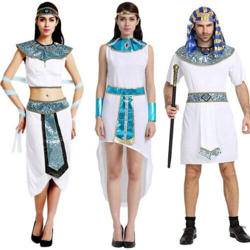 White Men Women Greece Eypt Cosplay King Queen Pharaoh Clothing Carnival Party Sexy halloween costume for Women Christmas