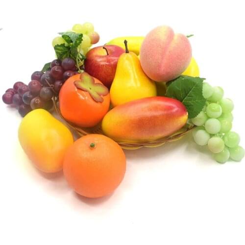 Decorative Foam Fake Fruit Apple banana Peach Orange DIY Plastic Artificial Fruit For Home Decor Accessories Photography Props
