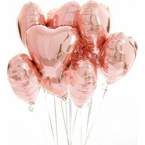 10pcs/lot 18inch rose gold heart foil balloons wedding birthday party decor for baby shower supplies valentines day gifts