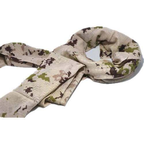 Cotton Outdoor Combat Camping Tactical Hunting Desert Digital Camouflage Square Scarf Printing Jacquard Camouflage Mesh Towel