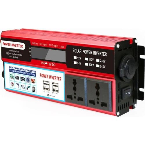 DC 12V 6000W 4 USB Charger Solar Power Inverter Wave Digital Display for car marine solar electric power wind electric power