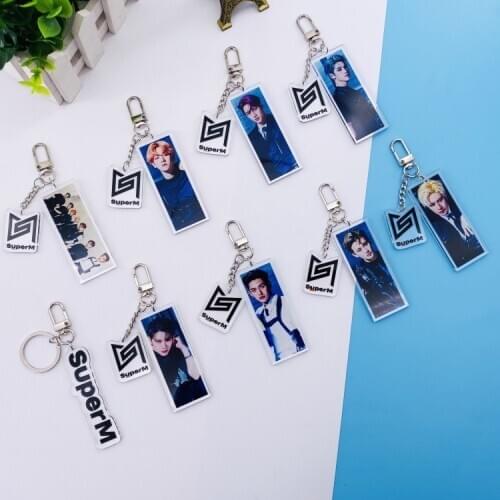 K-pop SUPER M SuperM (TAEMIN EXO NCT WAY V) SEOUL POP-UP OFFICIAL Keychain MARK Keyring KAI Pendant Accessories
