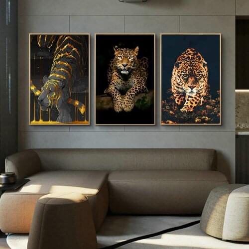 RELIABLI ART Animal Canvas Paintings Wall Art Posters and Prints Leopard Lion Pictures For Living Room Decoration NO FRAME