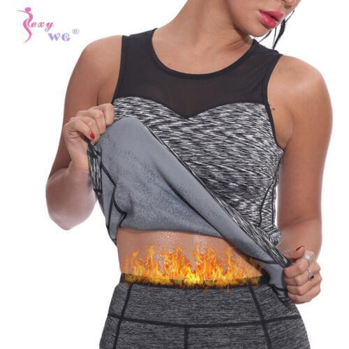 SEXYWG Neoprene Sauna Body Shaper for Women Waist Trainer Tank Top Weight Loss Fat Burning Gym Shirt Shapewear