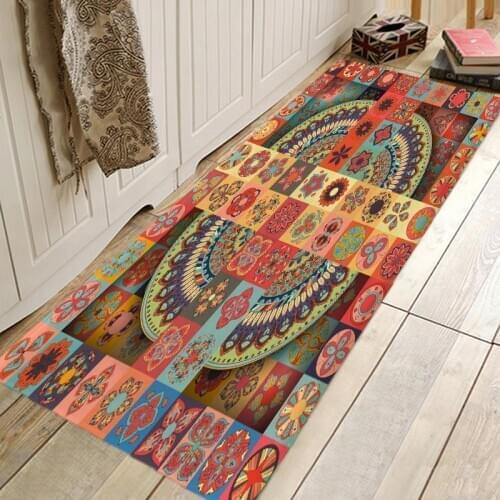 Bohemian Ethnic Style Pattern Hallway Carpets Kitchen Entrance Door Mat Anti-slip Floor Rug Bathroom Area Hallway Free Shipping