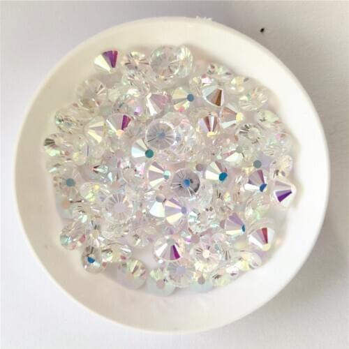 Crystal Clear AB Rhinestones Non HotFix FlatBack Strass glue on Fabric Garment Rhinestone Nail Art Stone Decoration