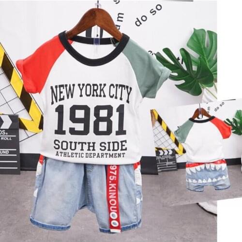 Printed Letter Baby Boys Girls Summer Clothes Fashion Cotton Infant Sports Suit for Boy T-Shirt + Shorts Children Clothing 2-7Y